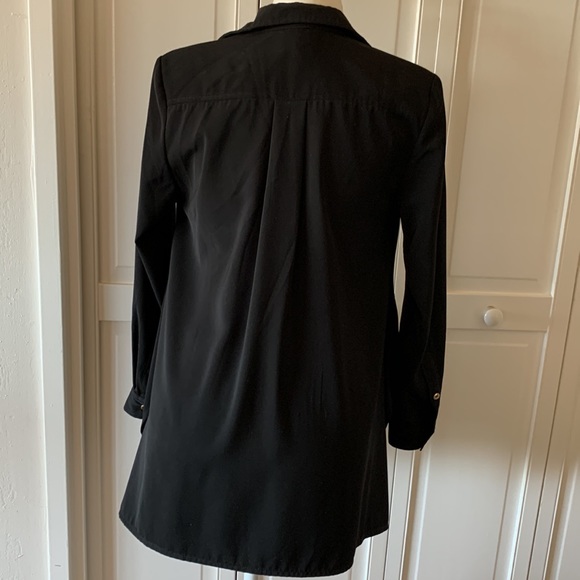 DIANE GILMAN DG2 BLACK BUTTON FRONT TUNIC - A LINE - SIZE SMALL - Picture 5 of 7